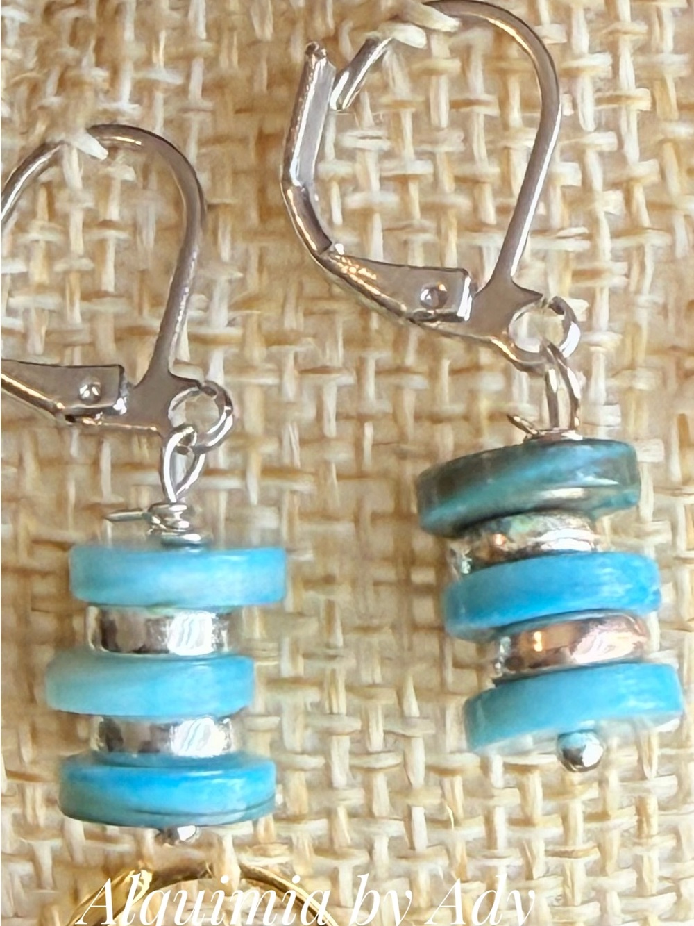 Alquimia Turquoise and Silver Stack Drop Earrings